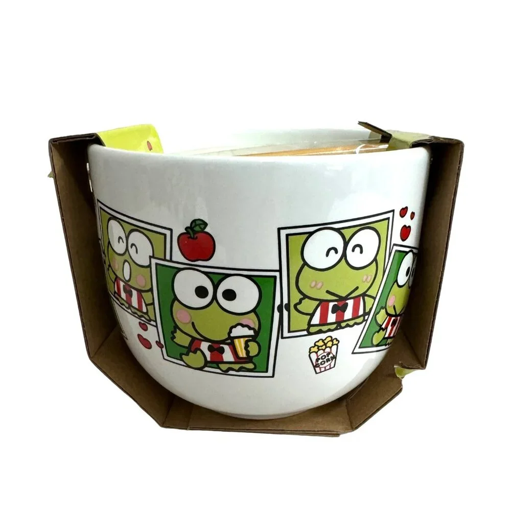Sanrio Keroppi Y2K 90s Ramen bowl set‎ green kawaii harajuku